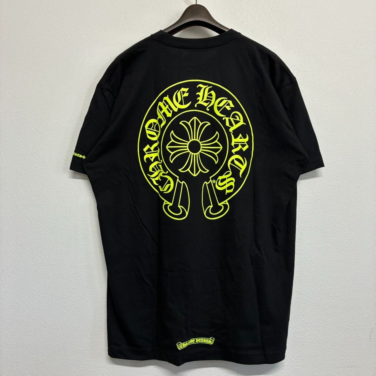 CHROME HEARTS Horse Shoe クロムハーツ ホースシュー 黒 ブラック 黄色 イエロー 半袖 Tシャツ トップス メンズ レディース XLサイズ 新品未使用 2588