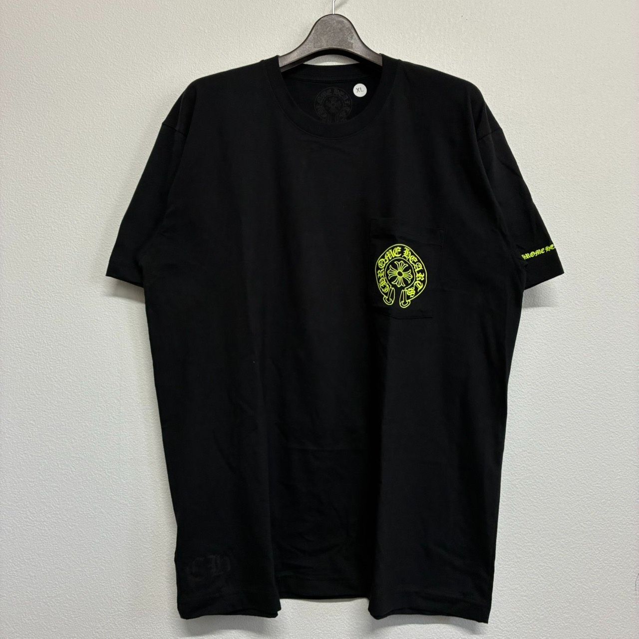 CHROME HEARTS Horse Shoe クロムハーツ ホースシュー 黒 ブラック 黄色 イエロー 半袖 Tシャツ トップス メンズ レディース XLサイズ 新品未使用 2588