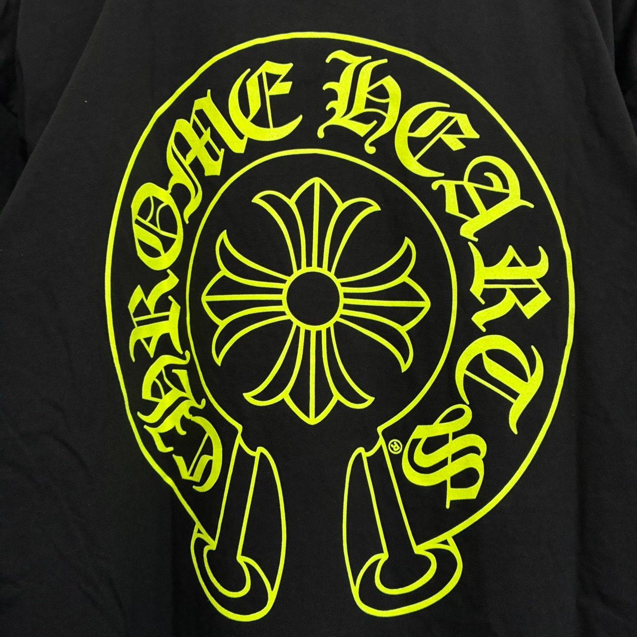CHROME HEARTS Horse Shoe クロムハーツ ホースシュー 黒 ブラック 黄色 イエロー 半袖 Tシャツ トップス メンズ レディース XLサイズ 新品未使用 2588