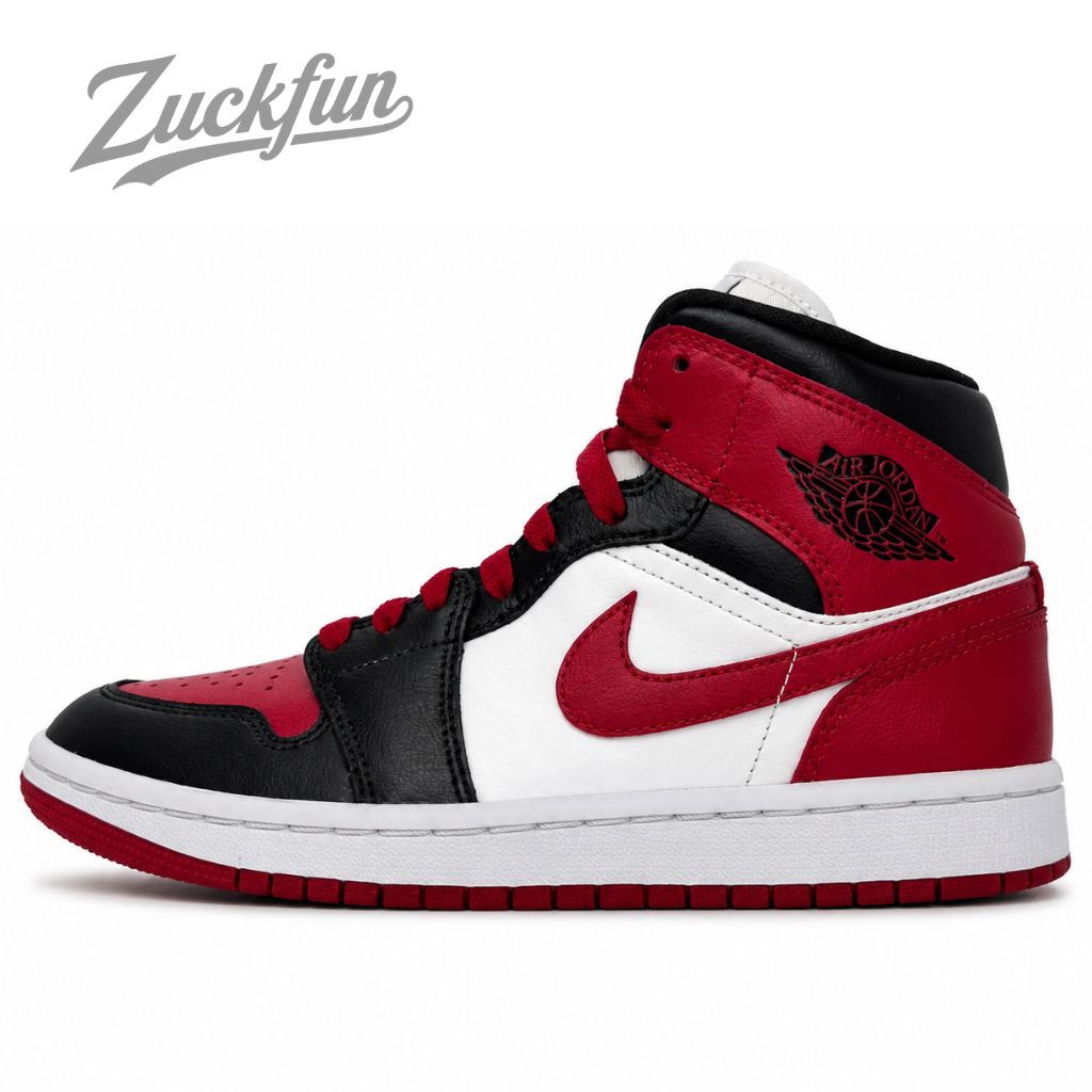 NIKE AIR JORDAN 1 MID BRED TOE エア ジョーダン 1 ミッド カット ブレッド トゥ レッド ホワイト 白 ブラック 黒 23cm レディース ナイキ スニーカー U11530