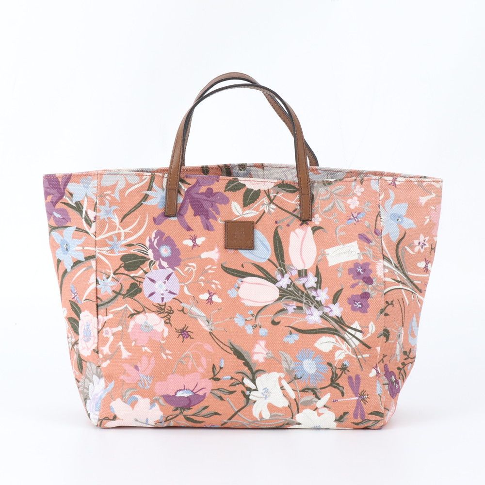 美品 グッチ フローラ 284721 レザー トート バッグ ショルダー ハンド 花柄 本革 レディース UER EB18-4【中古】