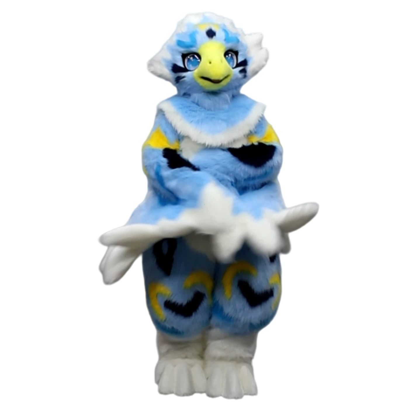 ★即納 着ぐるみ フルスーツ 鳥 小さめ ライトブルー 全身 ケモノ ファースーツ ぬいぐるみ コスプレ コスチューム 一点物