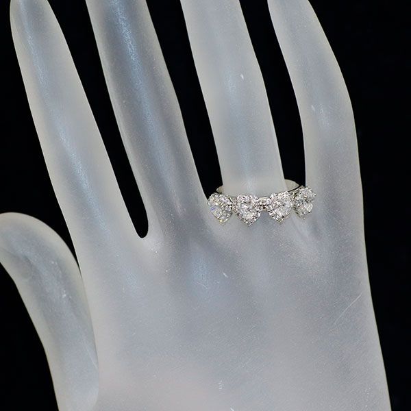 Pt900 ハートシェイプダイヤモンド リング 0.983ct D VVS2 -SI2 D0.60ct