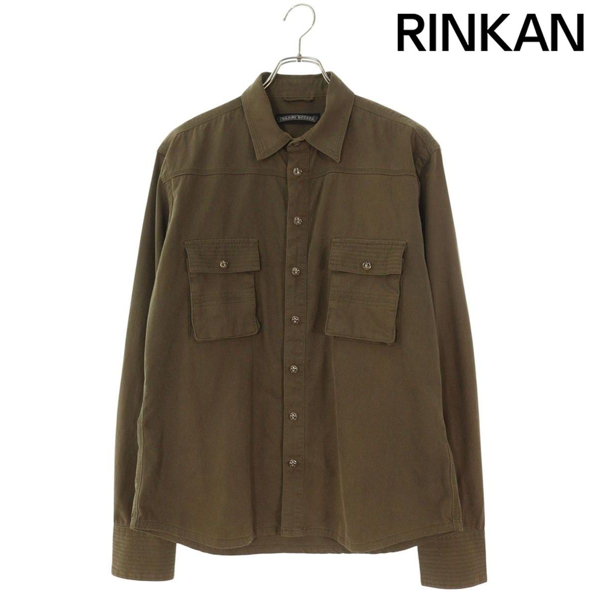 クロムハーツ ARMY FBRC BS FLUER/アーミーシャツ BSフレアボタンミリタリー長袖シャツ メンズ L