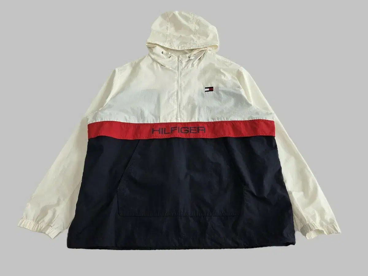 トミーヒルフィガー スモールロゴ バイカラー Anorak（アノラック） 白 2XL