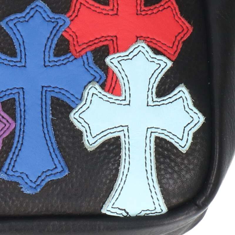 クロムハーツ TAKA MINI LTHR/タカミニ クロスパッチ付きレザーショルダーバッグ メンズ