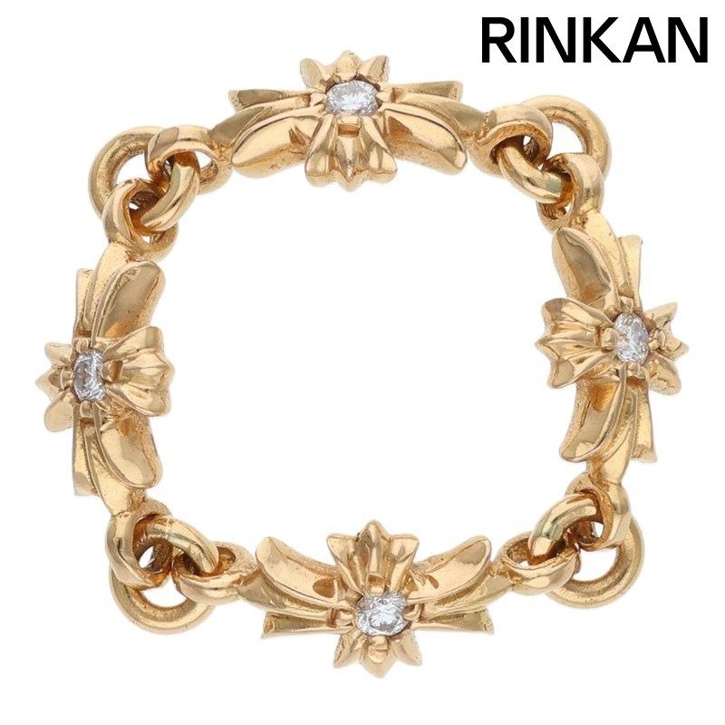 クロムハーツ 22K RING TNY E CH PLS DIA/タイニーECHプラス ダイヤ/ゴールドリング メンズ 11号