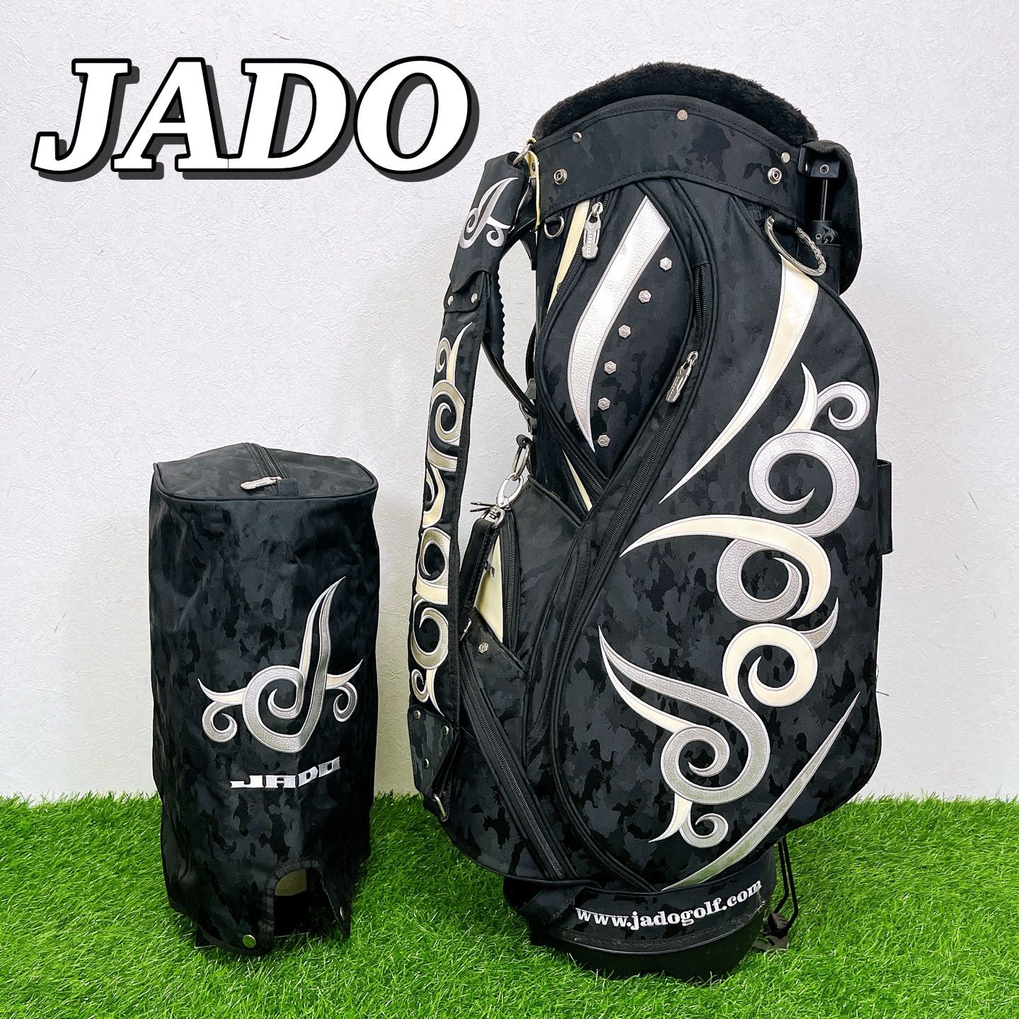 JADO ジャド　限定80本　スタンドキャディバッグ 9型 カモ柄 ブラック JADO ジャド 限定80本 スタンドキャディバッグ 9型 カモフラ柄