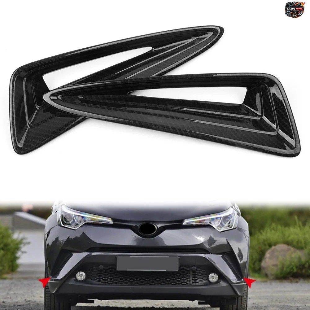 トヨタ C-HR 2016 2017 2018 / C-HR 16 17 18 用カーボンファイバー ABS 車用フロントフォグランプライトエアベントカバーモールディングト