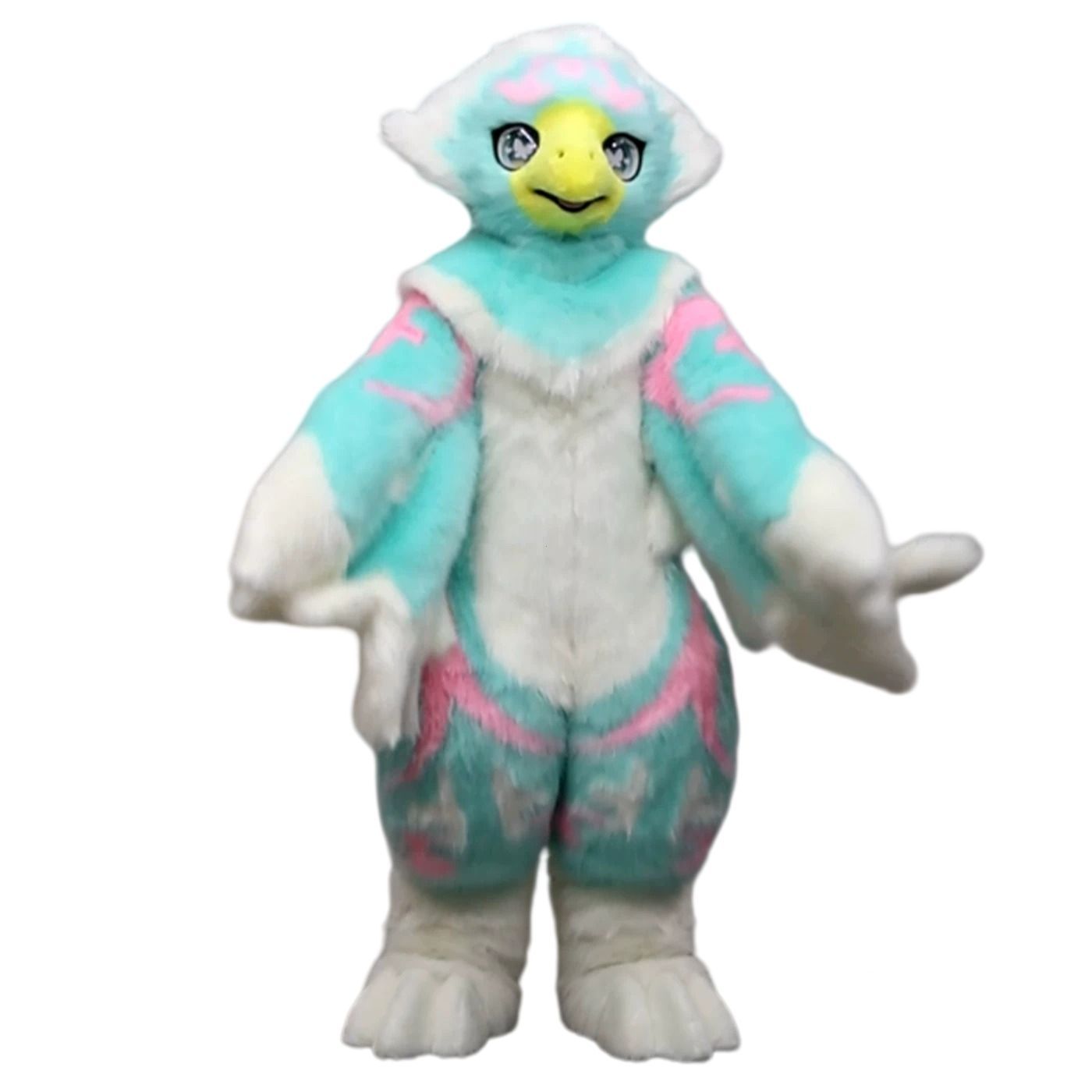 ケモノ着ぐるみ(フルスーツ) ☆即納 着ぐるみ フルスーツ 鳥 小さめ ミント色 全身 ケモノ ファー
