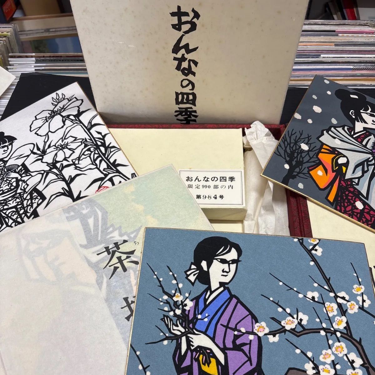 【中古】　滝平二郎 おんなの四季　※秋田おばこは欠品です。　箱にサイン有