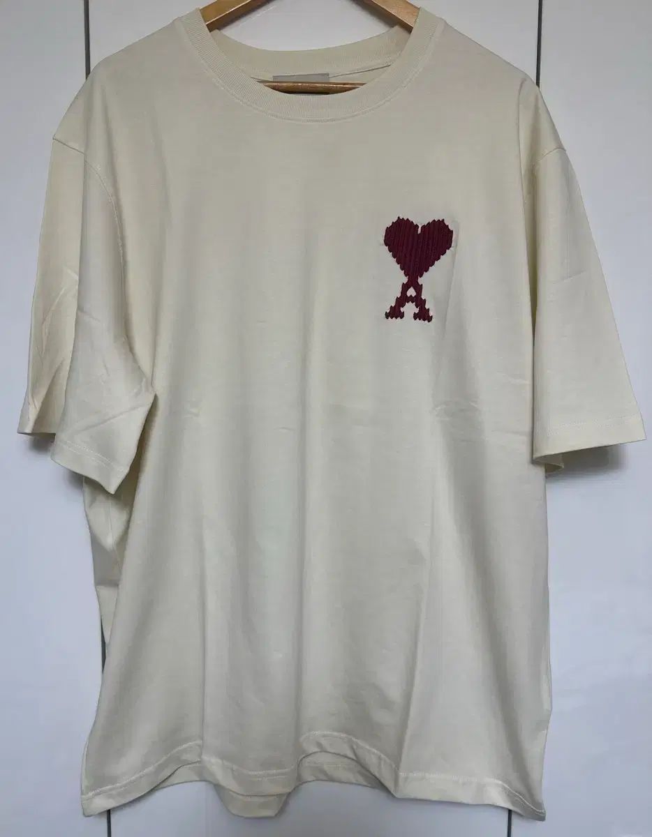 アミ ビックハート ロゴ 刺繍 オーバーサイズ 半袖Tシャツ ユニセックス