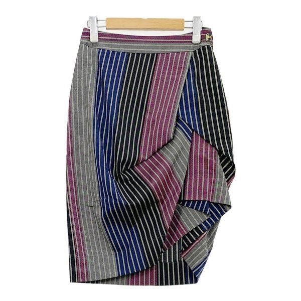 Vivienne Westwood RED LABEL ヴィヴィアンウエストウッド スカート ストライプ レディース サイズ38 マルチカラー ボトムス IL18985■
