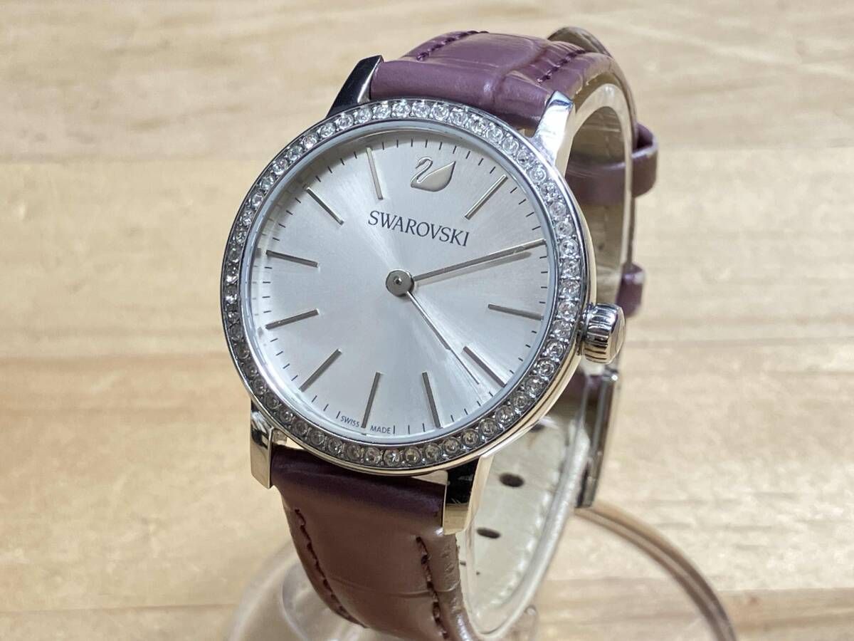 SWAROVSKI スワロフスキー GRACEFUL MINI 5295323 クォーツ アナログ腕時計 レディース シルバー×パープル