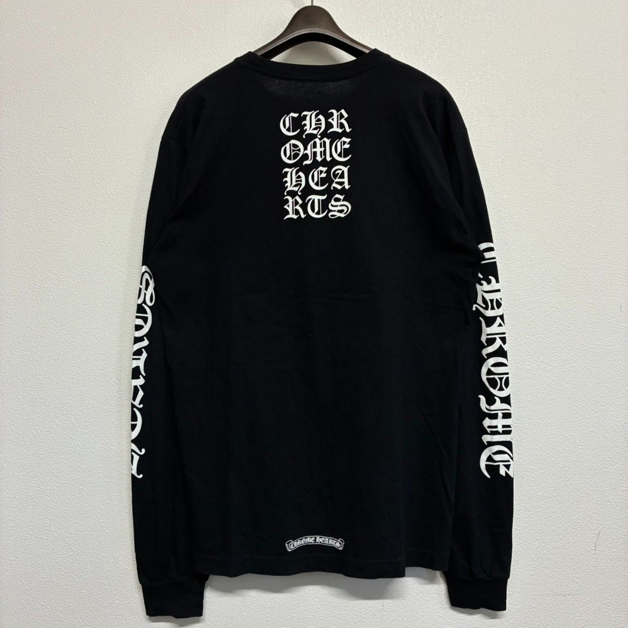 CHROME HEARTS Vertical クロムハーツ バーティカル ロゴ スクリプト 黒 ブラック 長袖 ロングTシャツ ロンT トップス メンズ レディース Lサイズ 極美品 2480