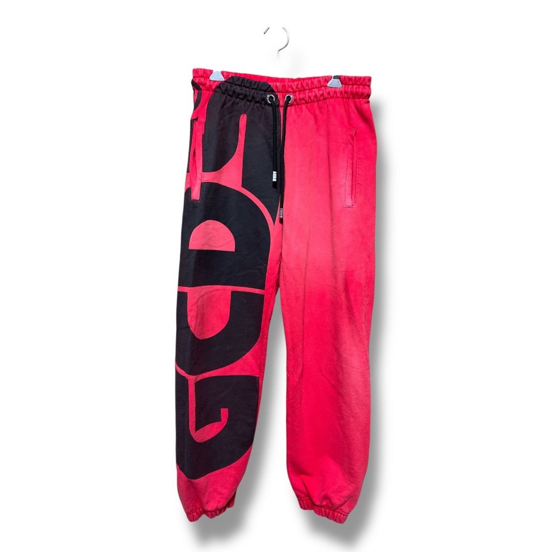 GCDS ジーシーディーエス イタリア製 ロゴプリント スウェットパンツ カジュアルパンツ ビッグロゴ メンズ サイズM レッド 通年 ゴーゴー古着久喜倉庫店 52 No.K2012Y