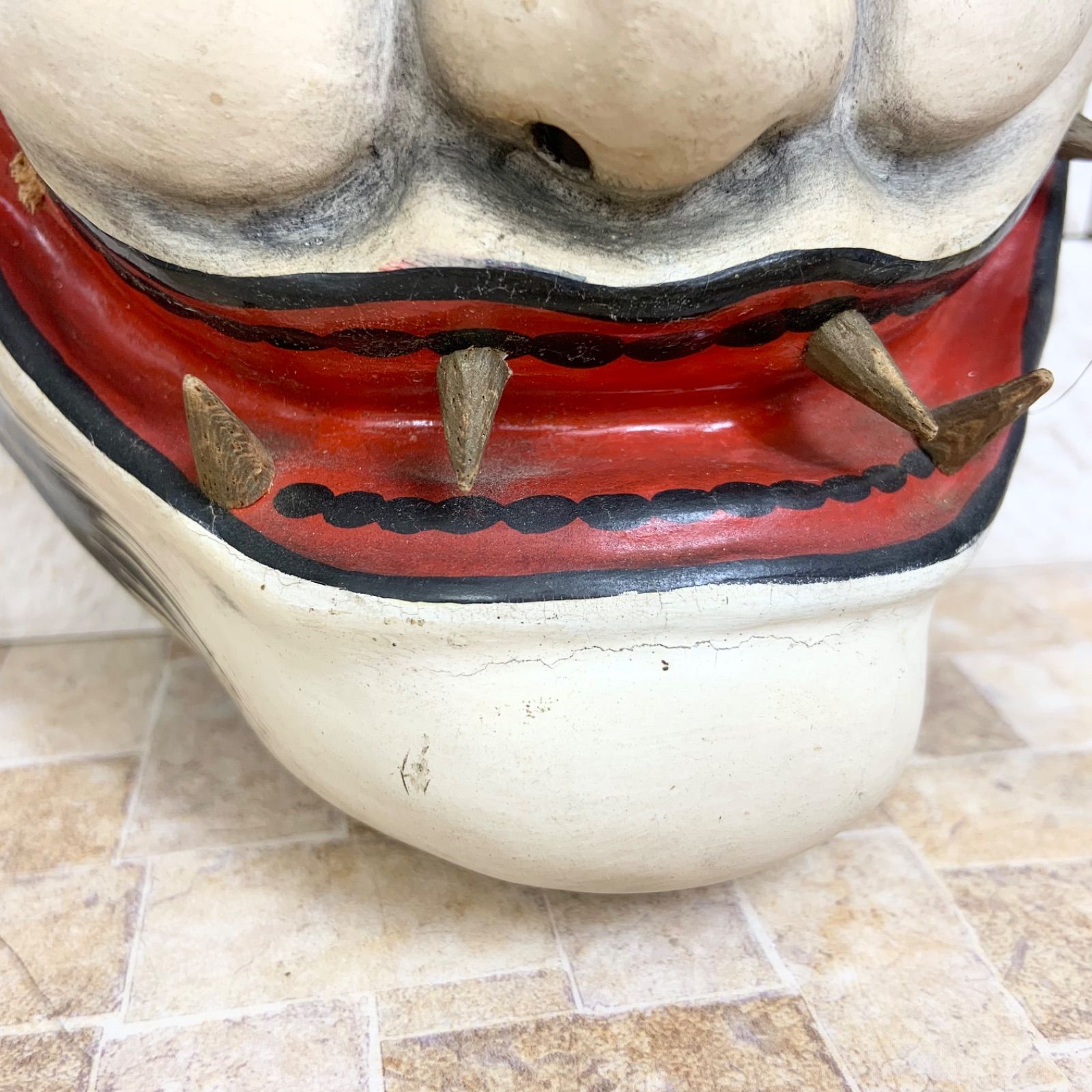 般若(小) 石見神楽 和紙製 伝統工芸 魔除け 縁起物 骨董 アンティーク