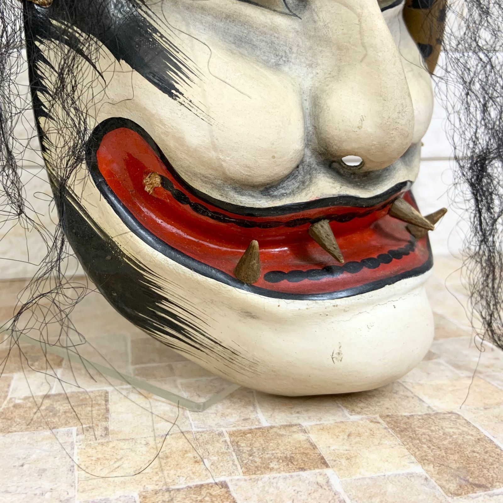 般若(小) 石見神楽 和紙製 伝統工芸 魔除け 縁起物 骨董 アンティーク
