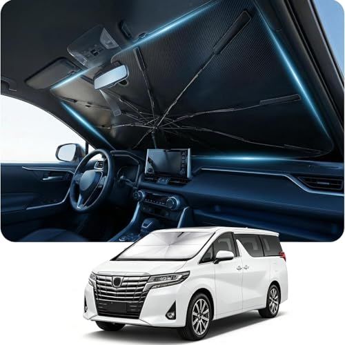 【2026新型登場・完全遮光遮熱・猛暑対策】車 サンシェード 車用サンシェード傘型 折り畳み式 強化10本骨 日焼け対策 遮光 遮熱 バックミラー開き口 収納ポーチ付き 車 日除け 熱中症対策 高密度生地 サンシェード UVカット 紫外線カッ 06b46362
