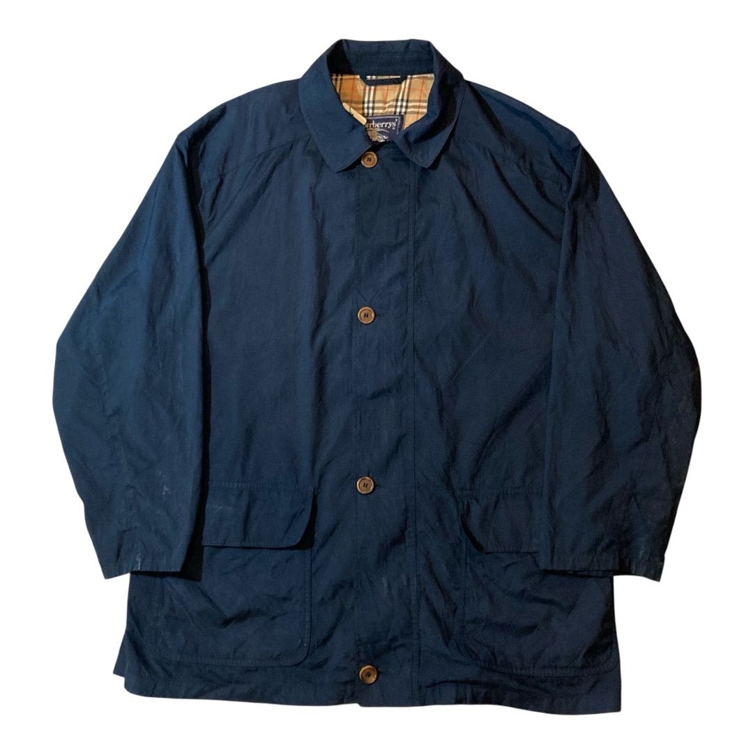 Burberry stand fall collar coat navy / バーバリー ステンカラーコート ネイビー　【F448】