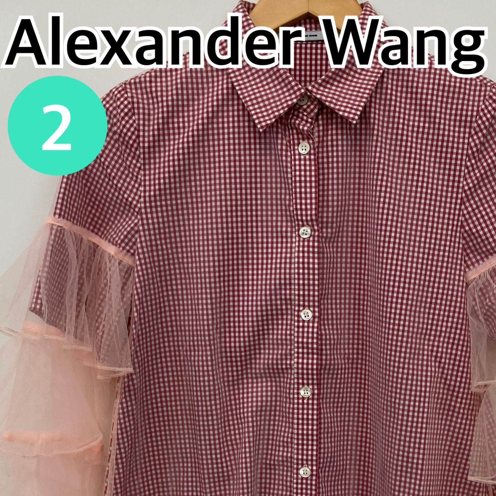 Alexander Wang アレキサンダーワン ワンピース ギンガムチェック フリル レッド ホワイト レディース 2サイズ 【CT2869】