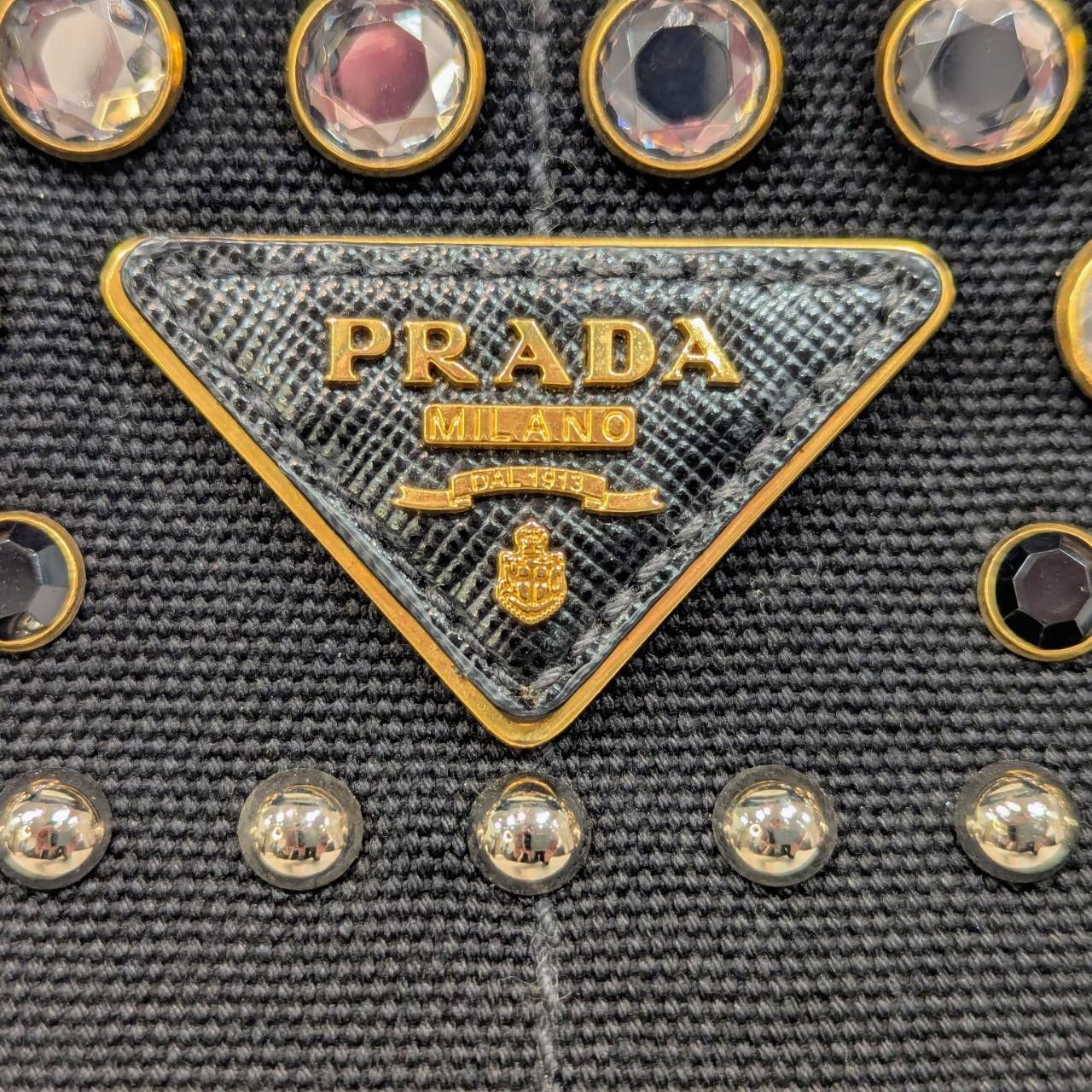 塩】PRADA プラダ B18720 CANAPA カナパ ビジュー トートバッグ 