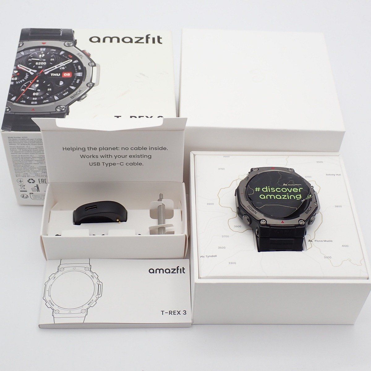 美品】amazfit アマズフィット T-REX3 オニキス スマートウォッチ 