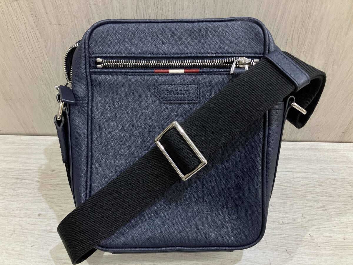 通年 BALLY バリー ショルダーバッグ ネイビー