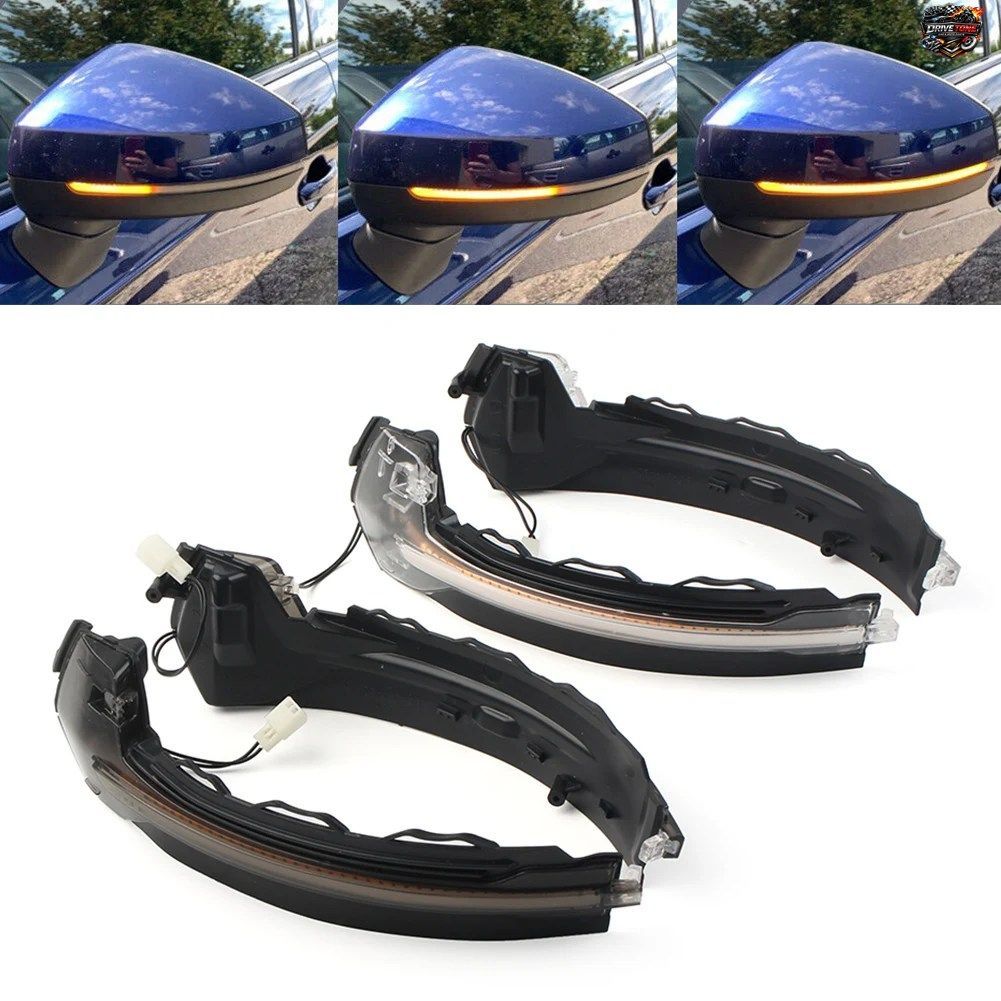 アウディ A3 S3 RS3 8V 2012-2020 用 LED シーケンシャル サイドミラー ターンシグナル ライト 2個セット