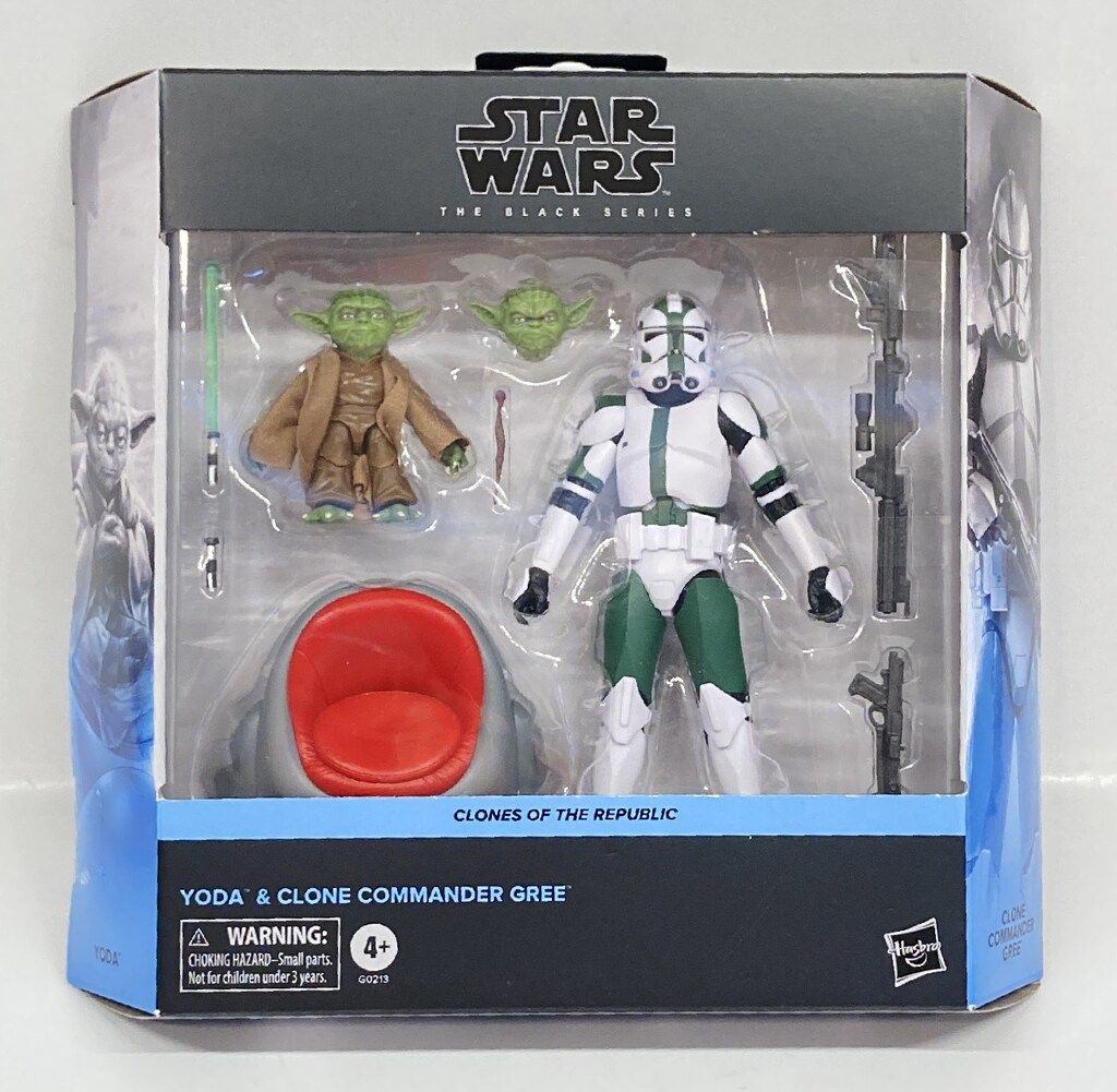 HASBRO THE BLACK YODA & CLONE COMMANDER GREE 6インチ