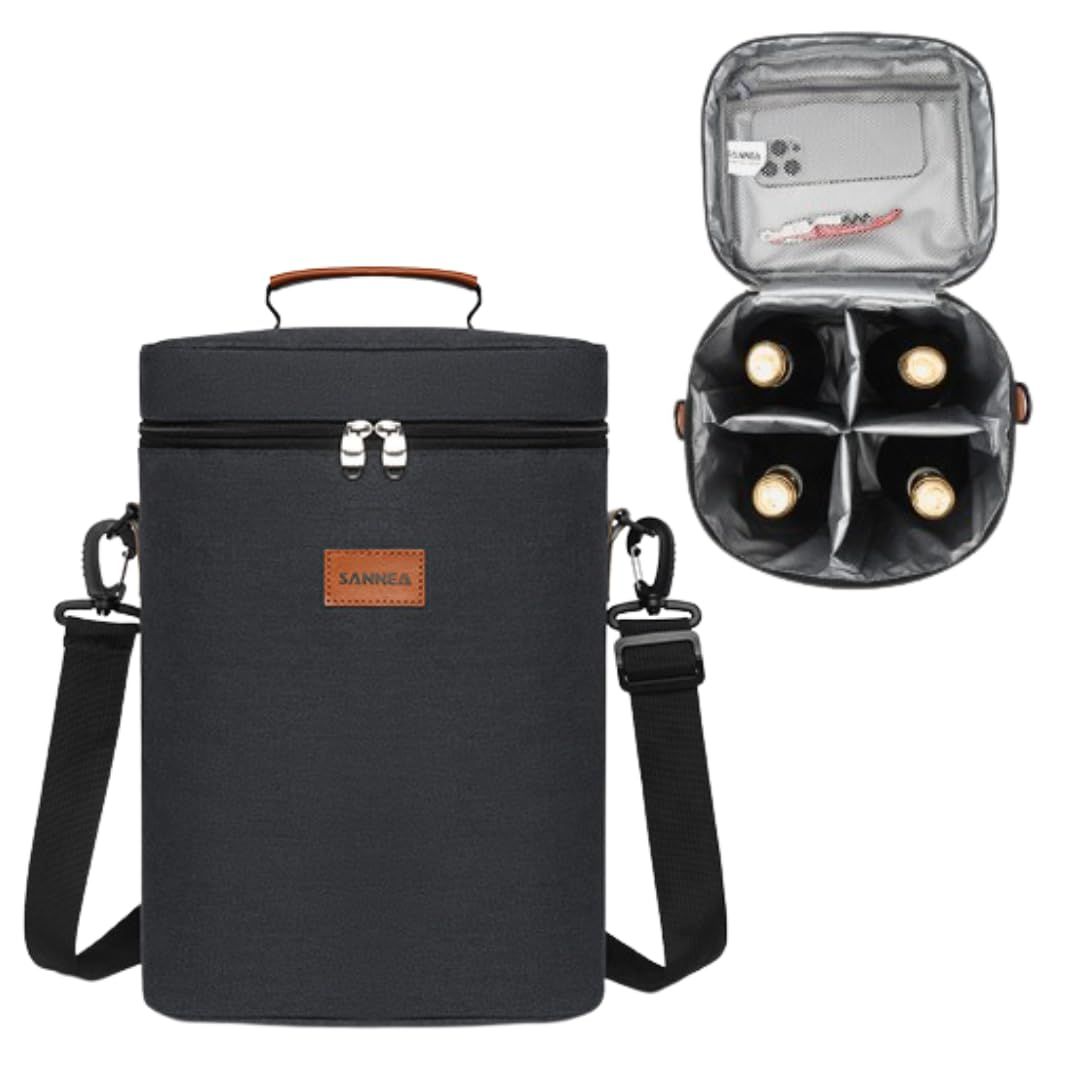 ateena CARRIER BAG CASE ワインバッグ 袋 2本収納 縦長 ショルダー 手提げ ギフト (4本)