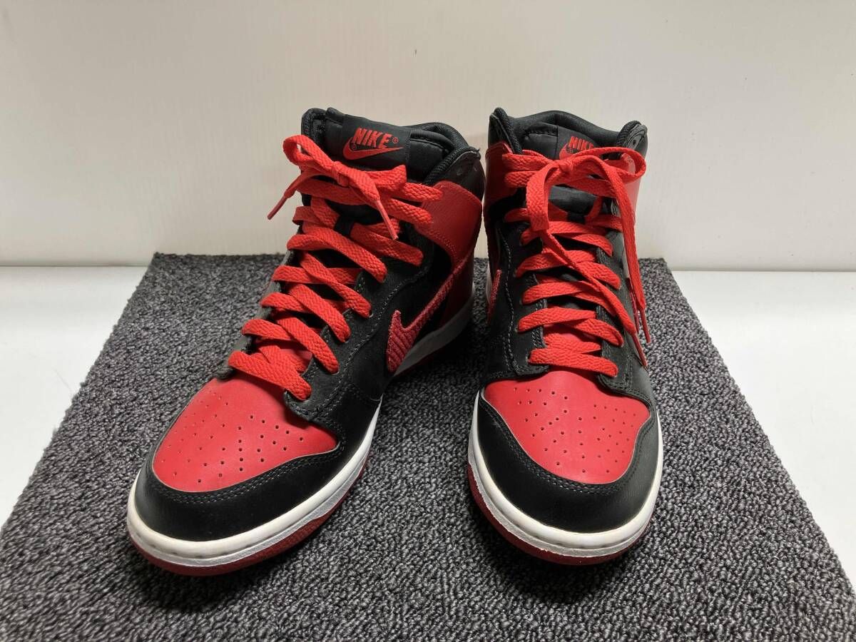 NIKE ナイキ 317982-051 サイズ25.5cm ダンクハイ レッド×ブラック ハイカットスニーカー