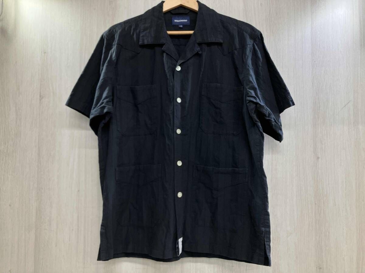 夏 DESCENDANTディセンダント Rivera Cuba SS Shirt リバラ キューバ 半袖シャツ ドビー生地 オープンカラー パッチポケット 1 Mサイズ相当