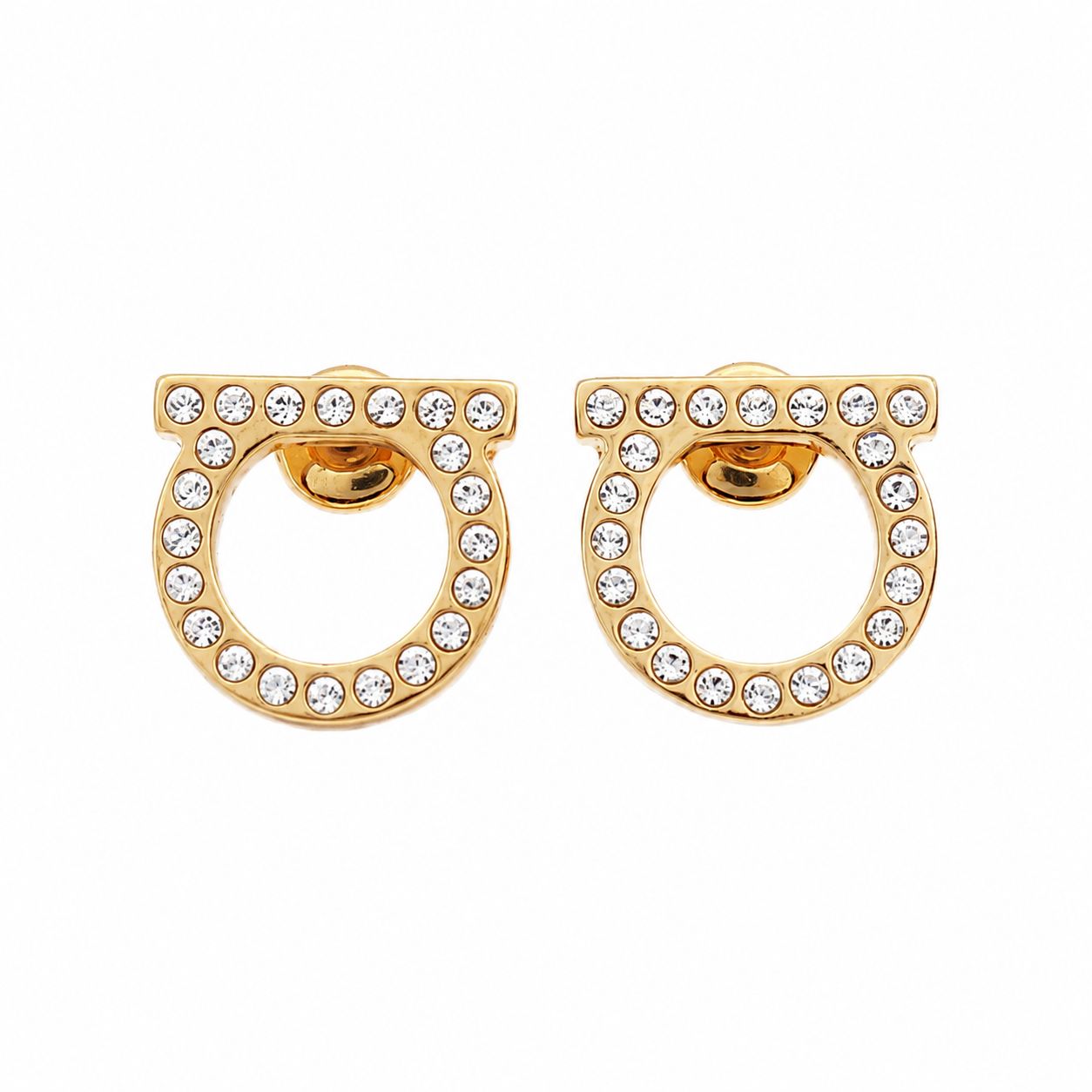 【ギフト対応可】フェラガモ FERRAGAMO ピアス Gancini crystals earrings ガンチーニ クリスタル ゴールド レディース ファッション アクセサリー ジュエリー 人気 ブランド おしゃれ 誕生日 記念 プレゼント 送料無料