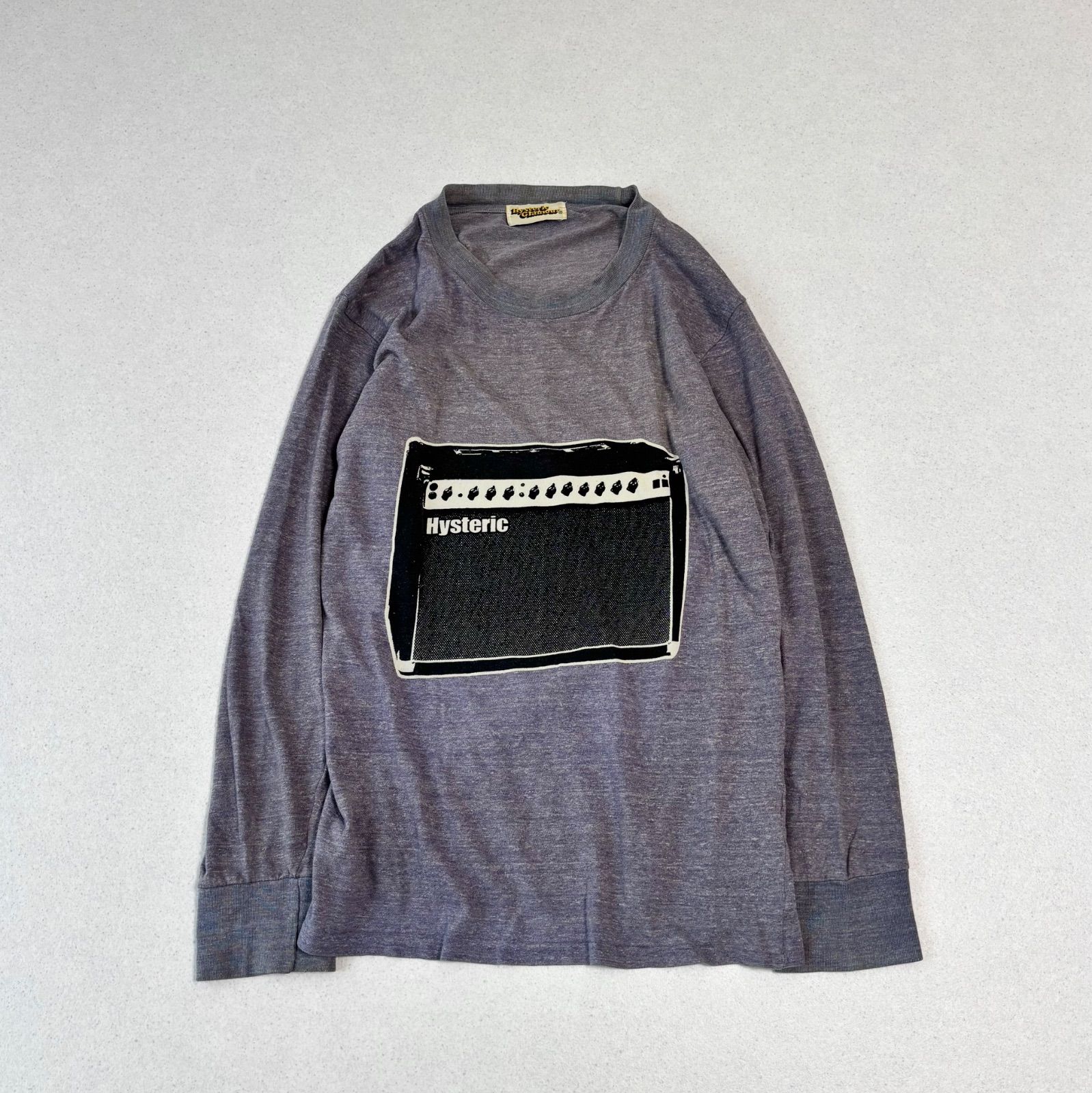 90s HYSTERIC GLAMOUR ヒステリックグラマー アンプデザインプリント ロンT 長袖 パープル系 フリーサイズ メンズ レディース ユニセックス vintage 古着