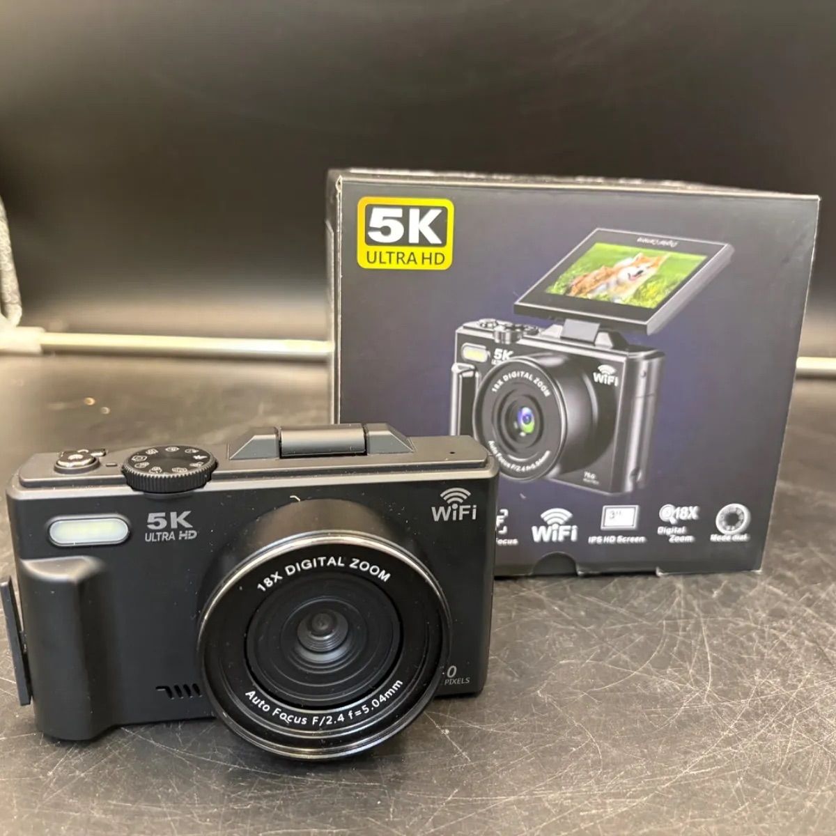 5K Ultra HD デジタルカメラ Wi-Fi搭載 Wi-Fi対応・自撮りOK】5K ULTRA HD デジタルカメラ チルト液晶搭載