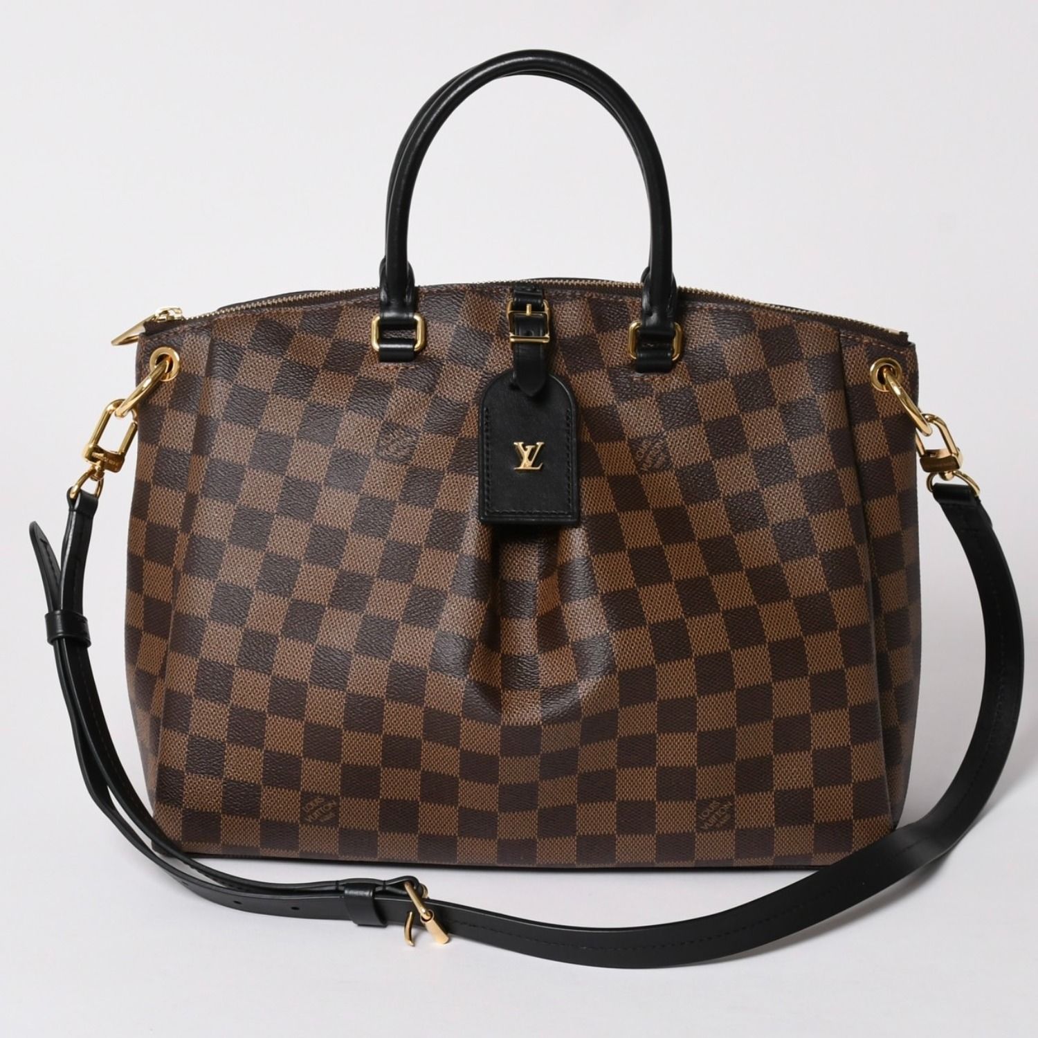 極美品 LOUIS VUITTON ルイヴィトン ダミエ オデオン トートバッグ 2WAY ハンドバッグ セミショルダーバッグ PVC レザー N45283 中古 4a002455