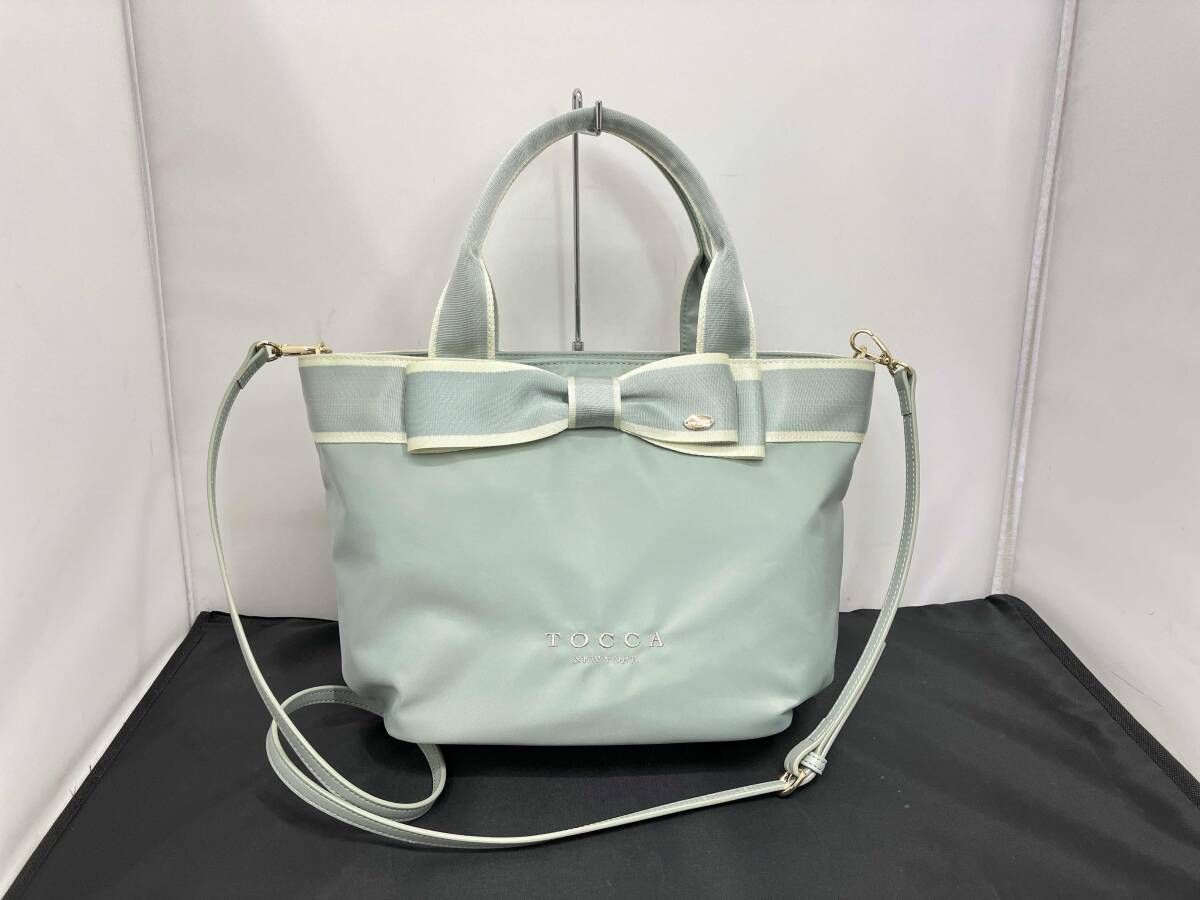 TOCCA トッカ BICOLOR RIBBON TOTE ビカラー トートバッグ レディース スカイブルー系 レディースバッグ レディーストート 鞄