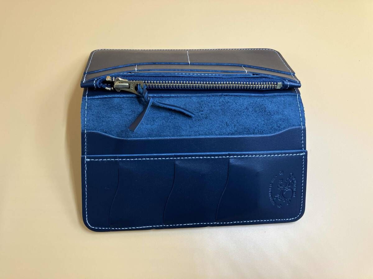 革蛸謹製かわたこきんせい::長財布 ネイビー系 - メルカリ