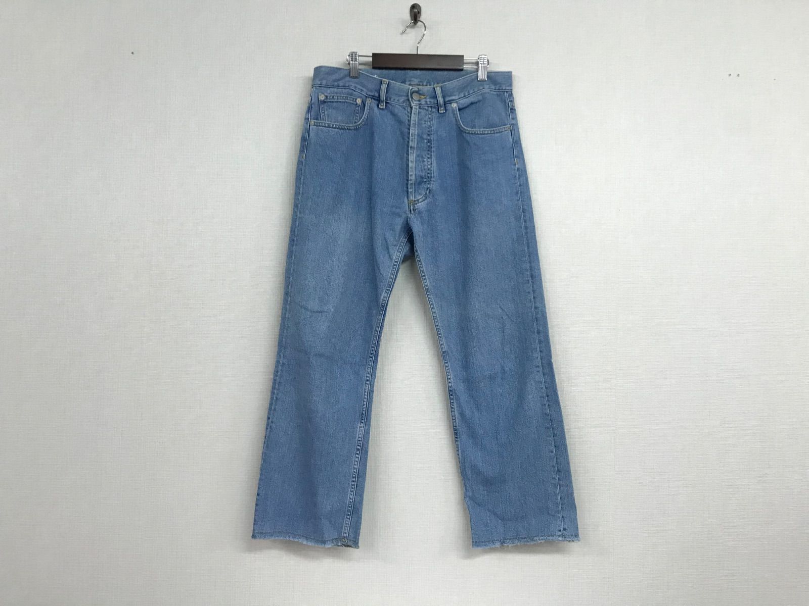 本物マルタンマルジェラ⑩ MartinMargiela10コットンデニムパンツメンズサーフアメカジミリタリーストリートスケーターワークビジネススーツモードゴルフドレスバイカー青ライトブルー29Sイタリア製