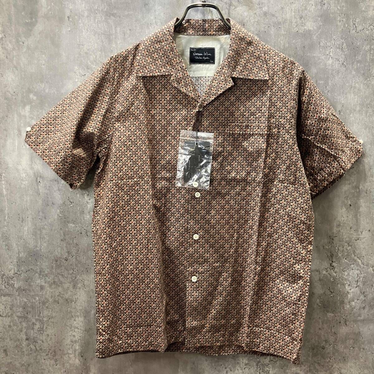 03ss NUMBER （N）INE カート期総柄オープンカラーシャツ size 2 ナンバーナイン