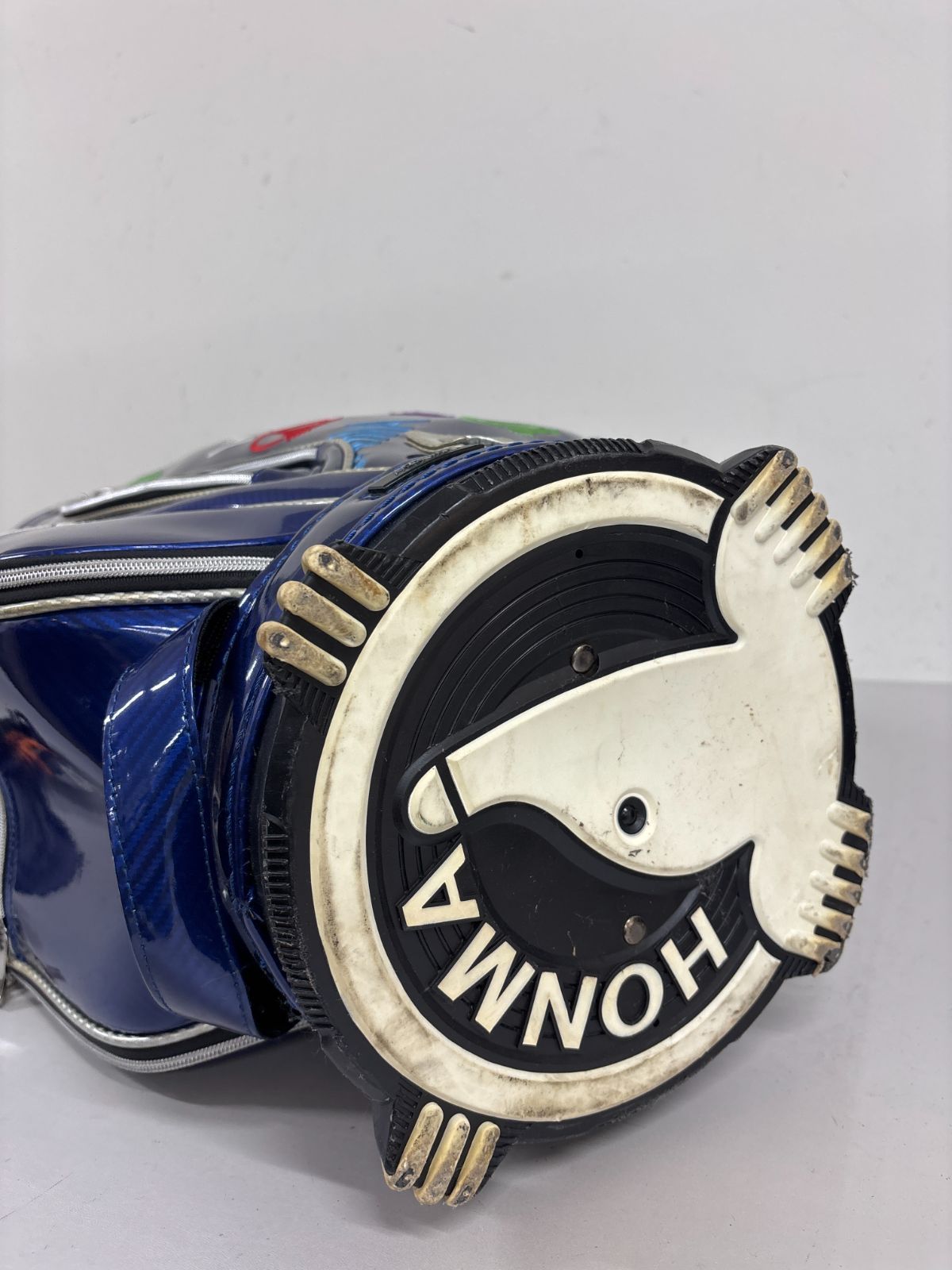 送料無料 HONMA ホンマ キャディバッグ エナメル ネイビー モグラ刺繍