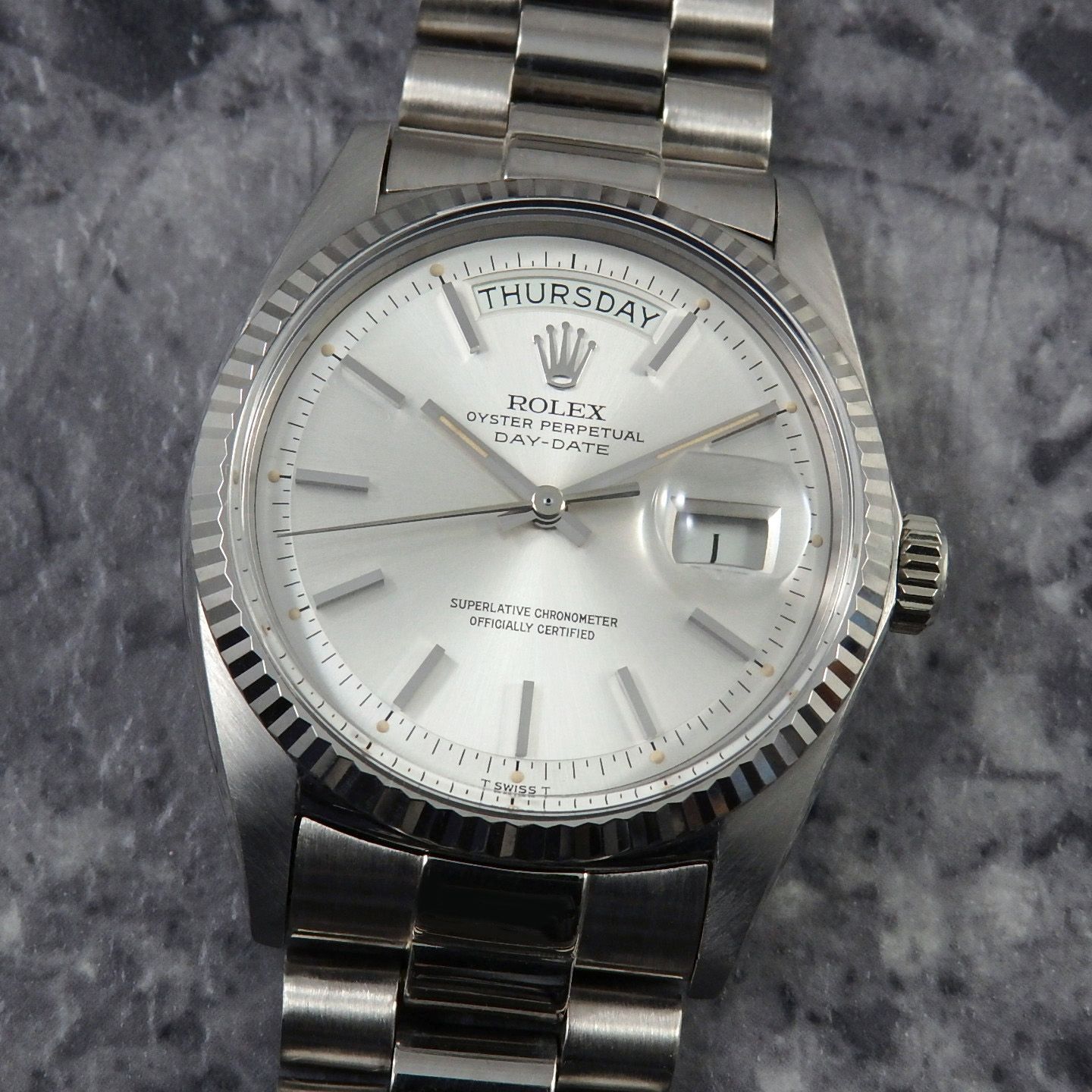 ロレックス デイデイト REF.1803 18金無垢 WG ホワイトゴールド ROLEX 純正プレジデントブレス 1969年 アンティーク ヴィンテージ時計 Cal.1556 自動巻 DAY-DATE
