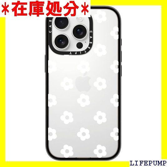 CASETiFY コンパクト iPhone 16 Pro ケース 軽量 / 1.2mからの落下テストをクリア MIL規格2倍相当 / ワイヤレス充電に対応 - Ditsy Daisies - White - クリア ブラック 1533