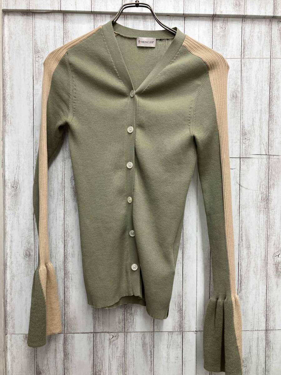 MONCLER 長袖カーディガン・アンサンブル　g10949b70400 トリコット　ライトグリーン　S