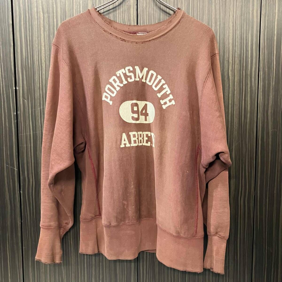 70s Champion REVERSE WEAVE 3段プリント 単色タグ後期 サイズM レッド 