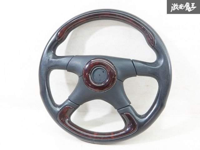 【歪み無し】 Victoria ビクトリア ステアリング ホイール ハンドル 木目調 レザー 直径 約36.5cm BMW E36 Z3 にて使用 即納 棚