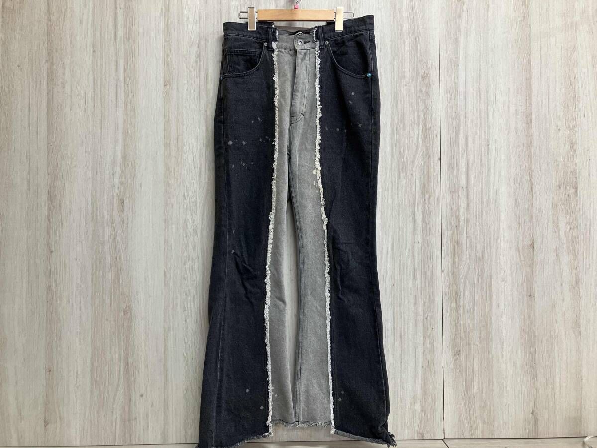 DANKE SCHON ダンケシェーン ジーンズ reDNM +1 FLARE リメイクデニムブレアパンツ Lサイズ ダークグレー