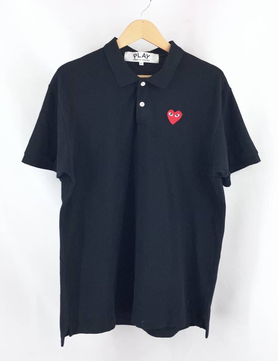 ★ COMME des GARCONS コムデギャルソン 半袖ポロシャツ XLサイズ ブラック 夏