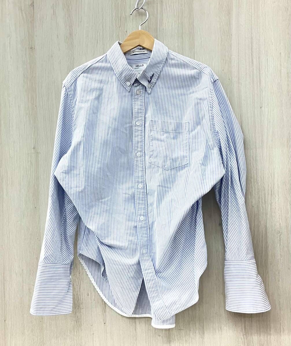 MADISONBLUE/メディソンブルー/長袖シャツ・ブラウス/MB23 4-5006/SWING TWISTED SHIRT OX STRIPE/ストライプ/ライトブルー×ホワイト/XS